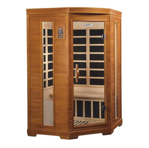 2 Person Low EMF FAR Infrared Sauna | Corner-Style Home Sauna (Hemming)