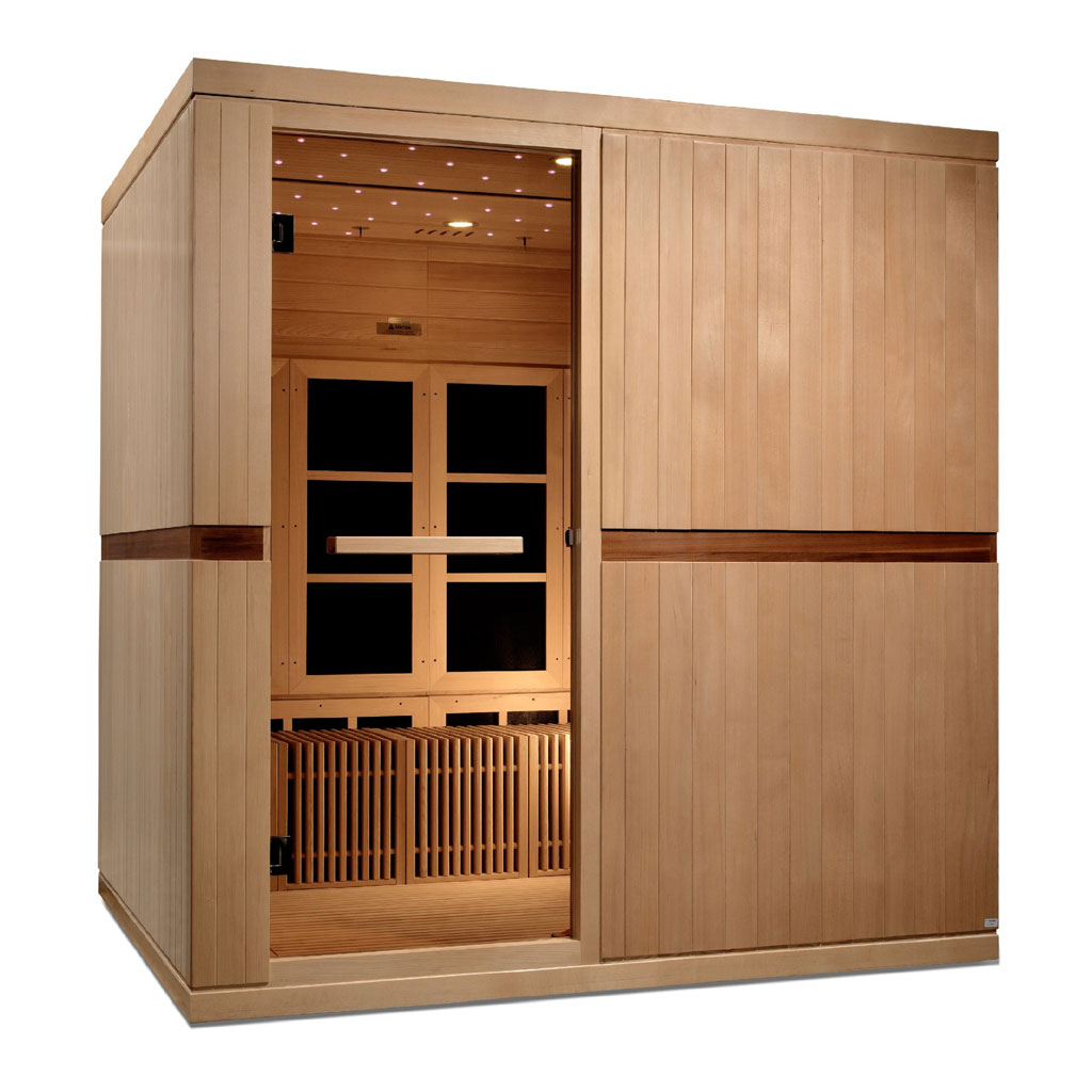 Catalonia Elite - 8 Person Indoor Near Zero EMF Yoga & Wheel Chair Accessible Luxury Sauna With Bronze Privacy Glass