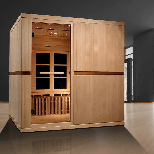 Catalonia Elite - 8 Person Indoor Near Zero EMF Yoga & Wheel Chair Accessible Luxury Sauna With Bronze Privacy Glass