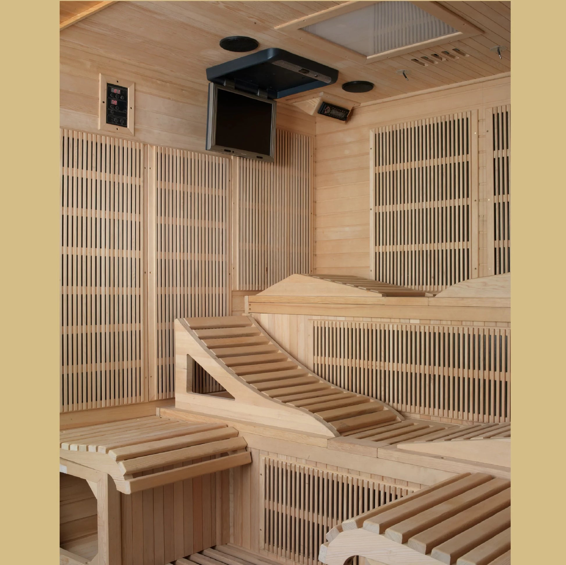 Natural Hemlock Wood 6 Person Indoor Near Zero EMF Far Infrared Sauna