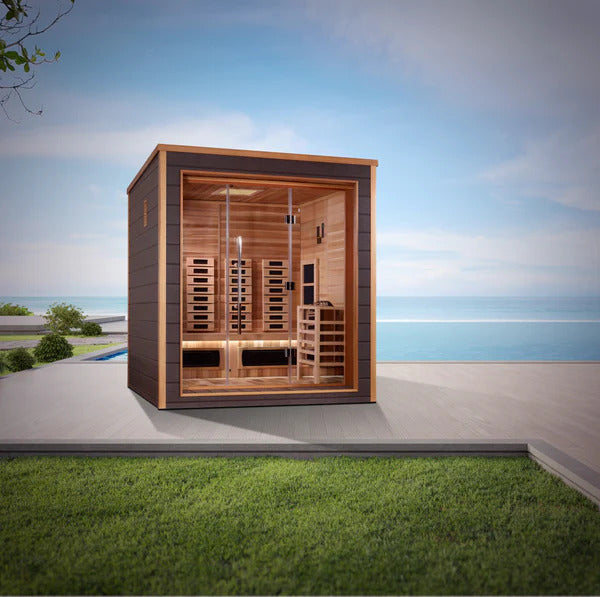 Visby - 3 Person All Weather Outdoor & Indoor PureTech™ Hybrid Full Infrared Spectrum Luxury Sauna (Canadian Red Cedar Interior)