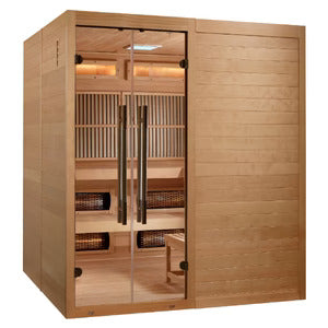 Toledo - 6 Person Indoor Full Spectrum Hybrid Sauna (Harvia Traditional Stove Style)