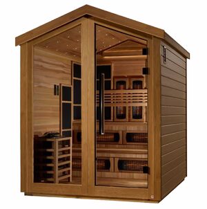 Kaskinen - 6 Person All Weather Outdoor & Indoor Hybrid Infrared Sauna (Canadian Red Cedar Interior)