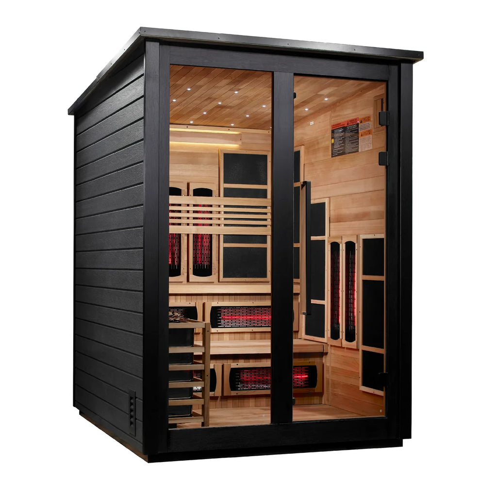 Luxury Outdoor 6-Person Kaskinen Black Barn Special Edition Hybrid Infrared Sauna