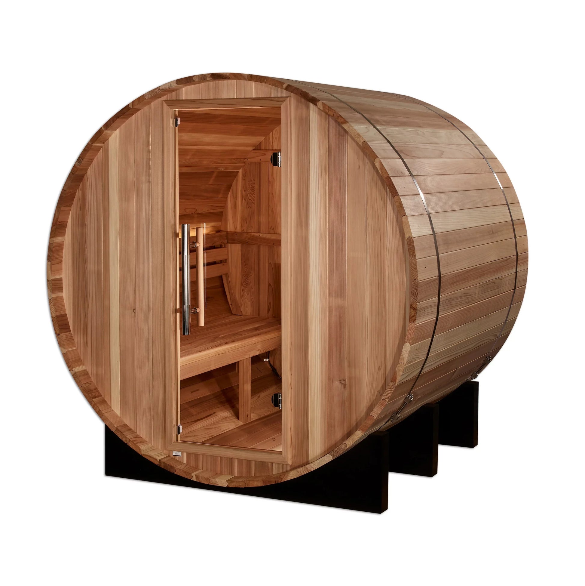St. Moritz / Outdoor & Indoor 1-2 Person BARREL STYLE Traditional Sauna (Pacific Cedar)