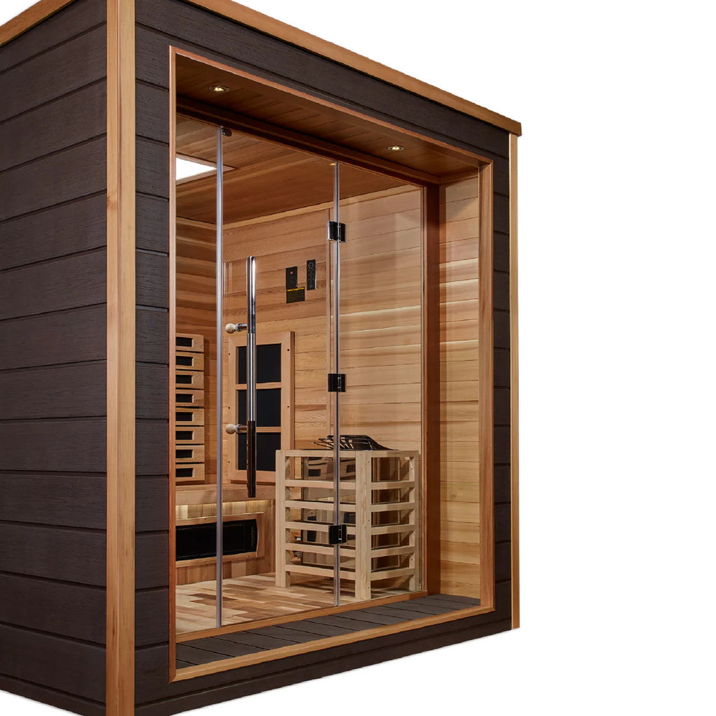 Visby - 3 Person All Weather Outdoor & Indoor PureTech™ Hybrid Full Infrared Spectrum Luxury Sauna (Canadian Red Cedar Interior)