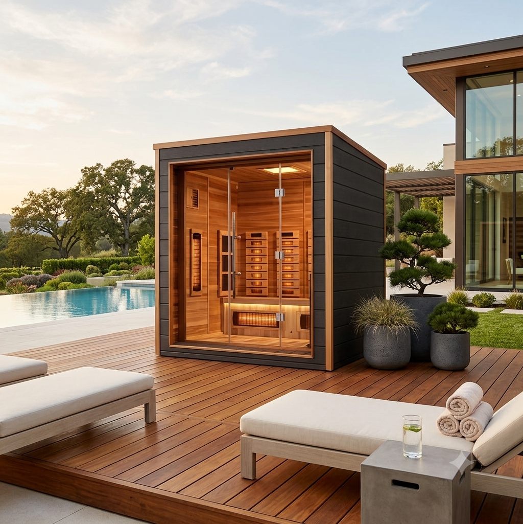 PureTech™ Hybrid Infrared Sauna | All Weather 3 Person Outdoor & Indoor Luxury Wellness Spa (Visby)