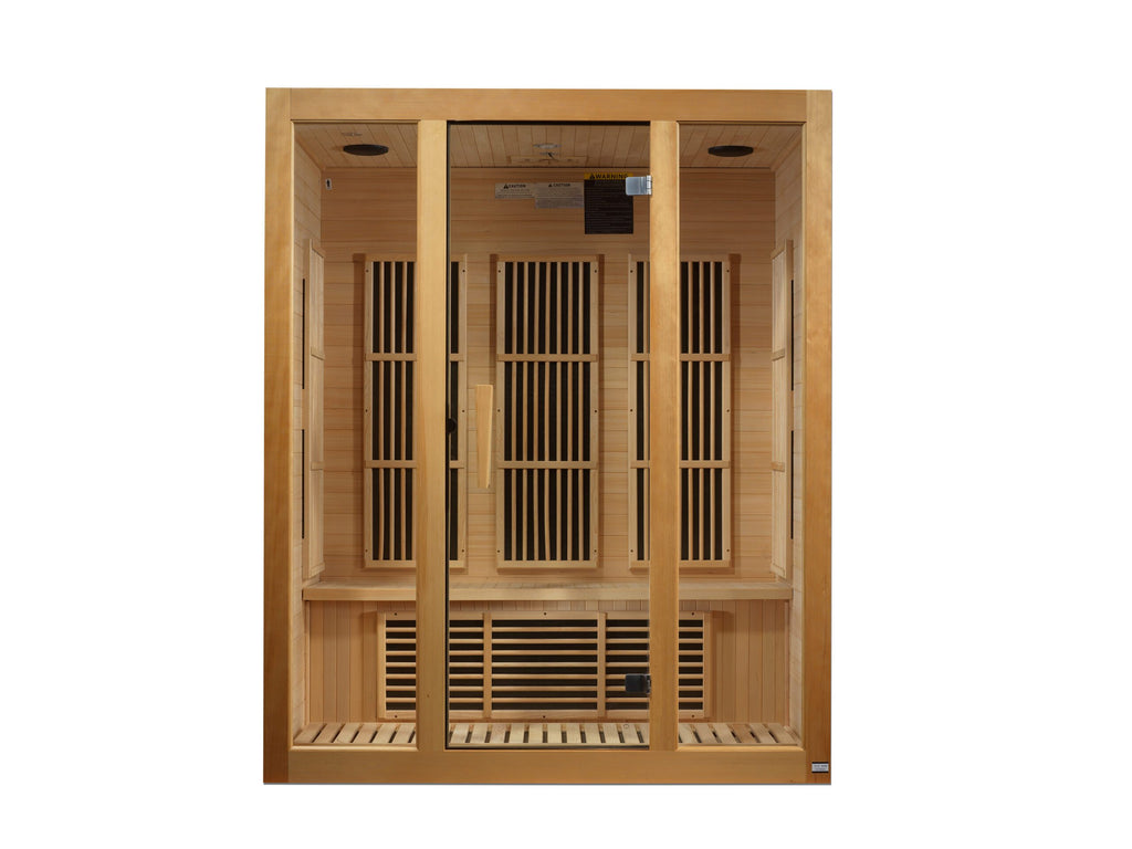 Bellevue / 3 Person Indoor Low EMF Hemlock Wood Sauna