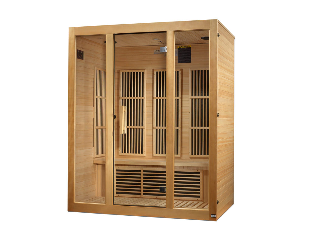 Bellevue / 3 Person Indoor Low EMF Hemlock Wood Sauna