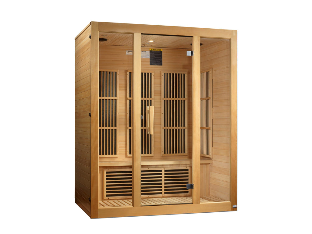 Bellevue / 3 Person Indoor Low EMF Hemlock Wood Sauna