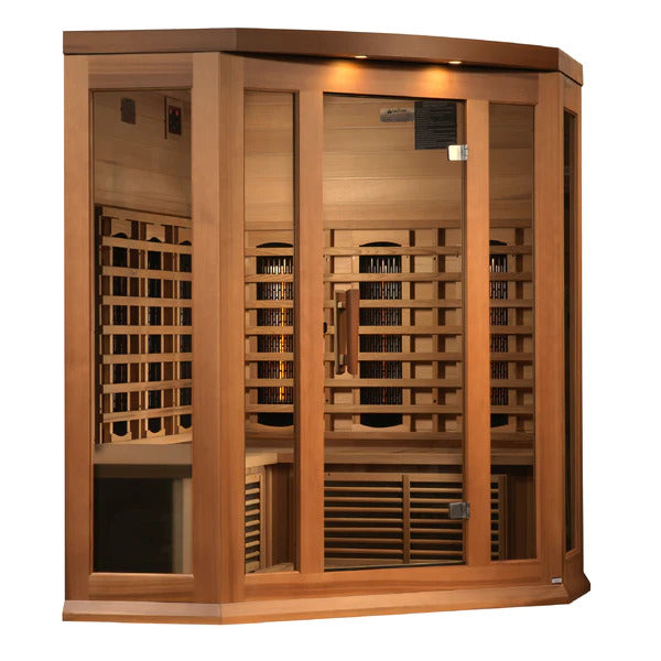 Maxxus 3 Person Full Spectrum Indoor Corner Infrared Sauna (Canadian Red Cedar)