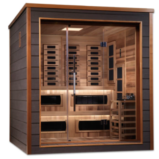 Karlstad - 6 Person All Weather Outdoor & Indoor PureTech™ Hybrid Full Infrared Spectrum Luxury Sauna (Canadian Red Cedar Interior)